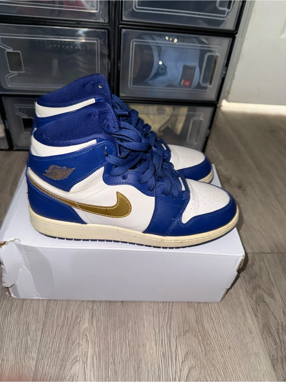 Jordan Men’s High-Top Sneakers in Blue and White